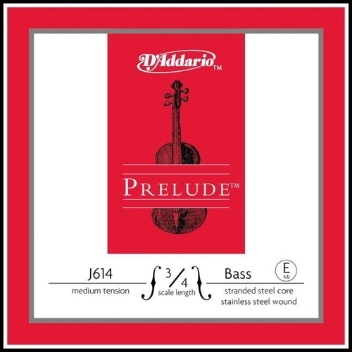 D'Addario Prelude Bass Single E String, 3/4 Scale, Medium Tension J614