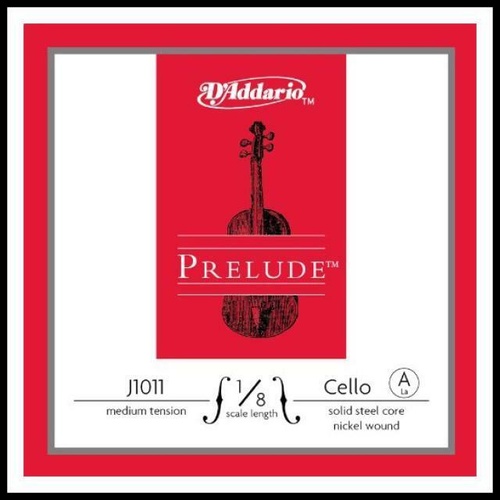 D'addario Prelude Cello Single A String  1/8 Scale, Medium Tension Made in USA