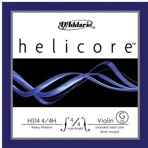 D'Addario Helicore Violin Single G String 4/4  Scale, Heavy Tension 
