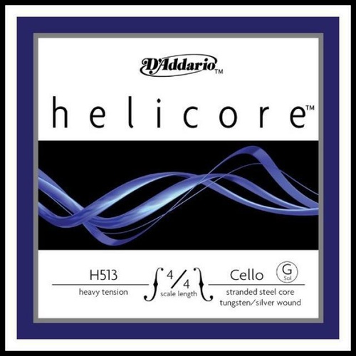 D'Addario Helicore Cello Single G String, 4/4 Scale, Heavy Tension