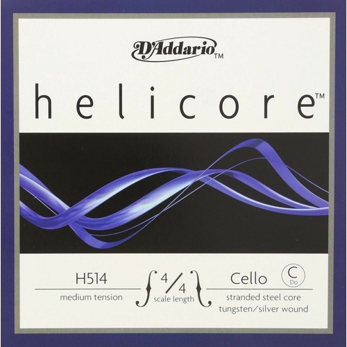 D'Addario Helicore Cello Single C String, 4/4  Scale, Medium  Tension