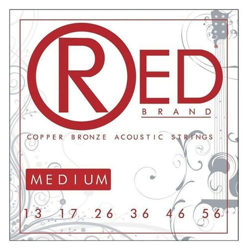 Red Brand Acoustic Guitar Strings Copper Bronze 13 - 56  Medium  7313