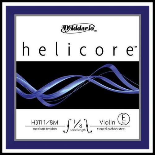 D'Addario Helicore Violin Single E String  1/8 Scale, medium Tension
