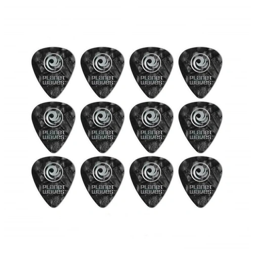 Planet Waves 12 Guitar Picks Celluloid Heavy Gauge Black Pearl 1.00mm