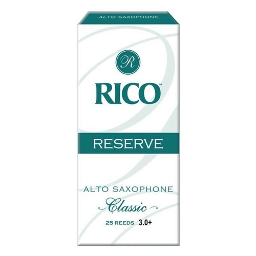 Rico Reserve Classic Alto Saxophone Reeds, Strength 3.0+  25-pack 25 Reeds 