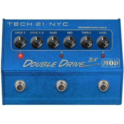 Tech 21 Double Drive 3X MOD Overdrive Guitar Effects Pedal with 3-Channel EQ