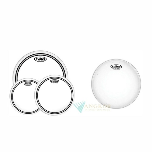 Evans EC2S Clear Tom Head Rock  Pack 10, 12, 16 with 14 in. HD Dry Snare Head