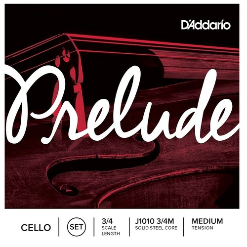 D'Addario Prelude Cello  String Set  3/4 Scale, Medium Tension Cello strings set
