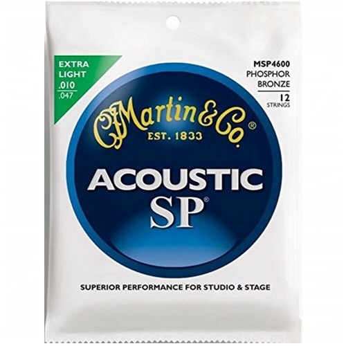 Martin MSP4600 12-String Phosphor Bronze Extra LightAcoustic Guitar Strings