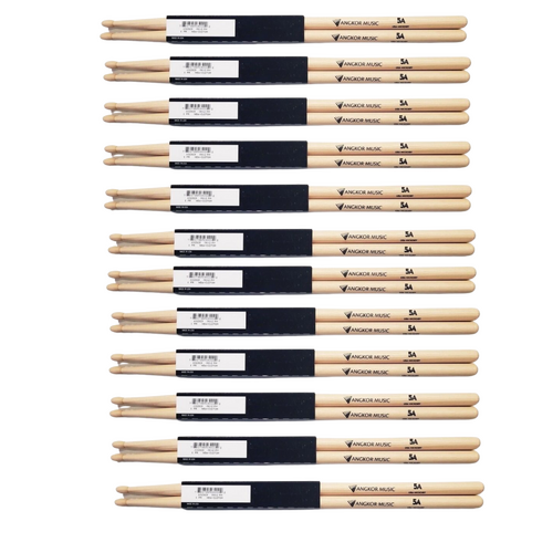 Vic Firth Nova 5A wood tip Drumsticks - exclusive Angkor Music - 12 Pairs - 1 Brick