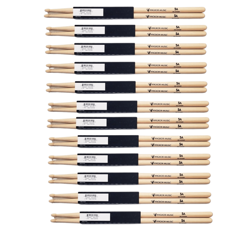 Vic Firth Nova 5A wood tip Drumsticks - exclusive Angkor Music - 12 Pairs - 1 Brick