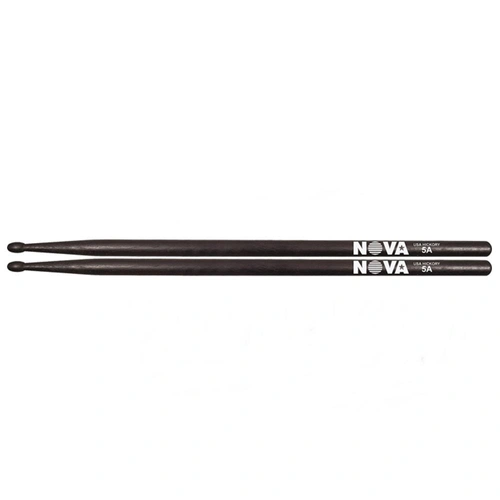 Vic Firth Nova 5A Wood Tip 1 Pair American Hickory Drumsticks Black Wood Tip