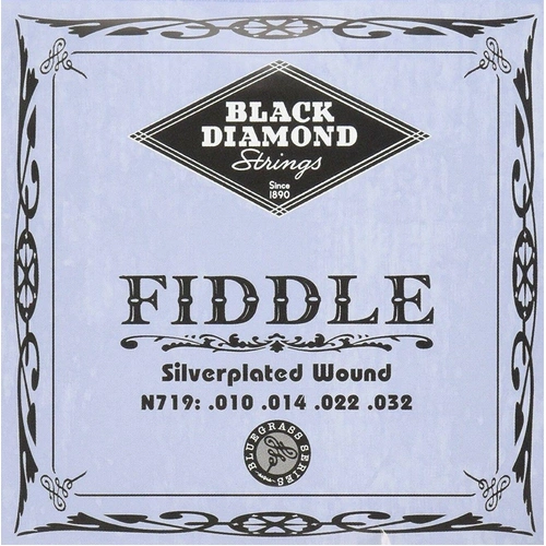 Black Diamond N719 Silverplated 4/4 Fiddle / Violin Strings Set, Medium