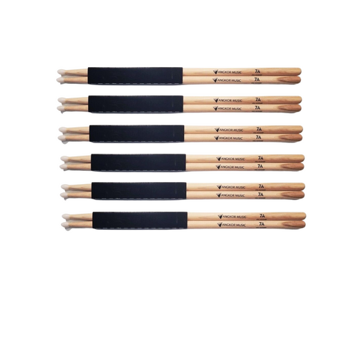 Vic Firth Nova 7A Hickory wood tip Drumsticks exclusive Angkor Music  - 6 pairs