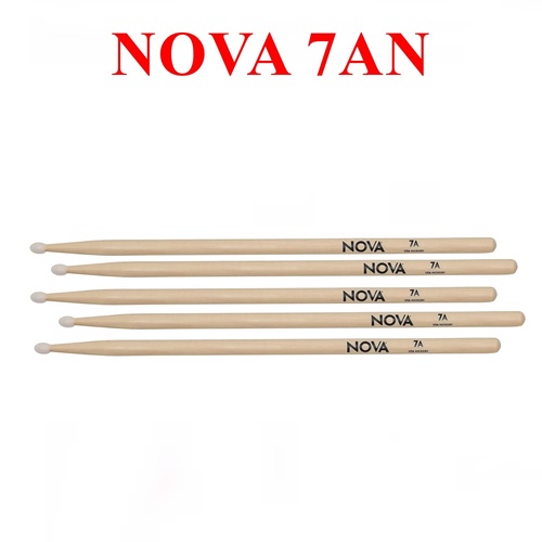Vic Firth Nova 7A Nylon Tip 3 Pairs American Hickory  Drumsticks