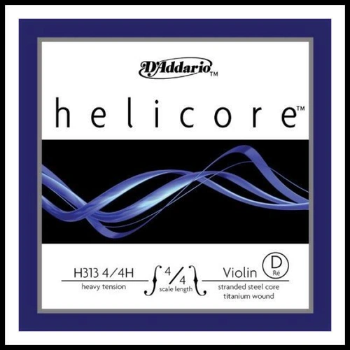 D'Addario Helicore Violin Single D String, 4/4 Scale, Heavy Tension