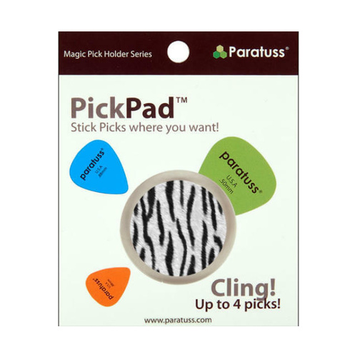Paratus Pickpad Guitar Pick Holder White Tiger Holds up to 4 picks Heavy Duty