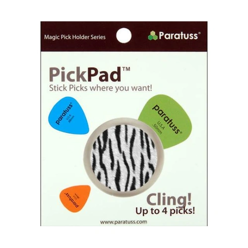 Paratus Pickpad Guitar Pick Holder White Tiger Holds up to 4 picks Heavy Duty