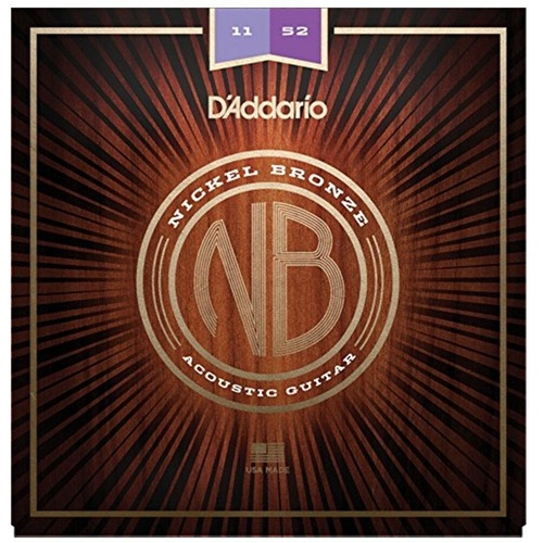 D'Addario Nickel Bronze Acoustic Guitar Strings, Custom Light 11 - 52  NB1152