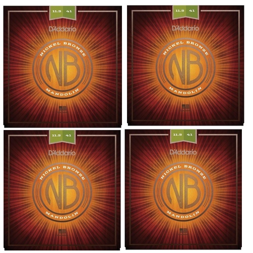 D'Addario NBM11541 Nickel Bronze Mandolin Strings, Gauges  11.5 - 41 - 4 SETS