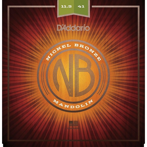 D'Addario NBM11541 Nickel Bronze Mandolin Strings, Gauges  11.5 - 41 Full Set