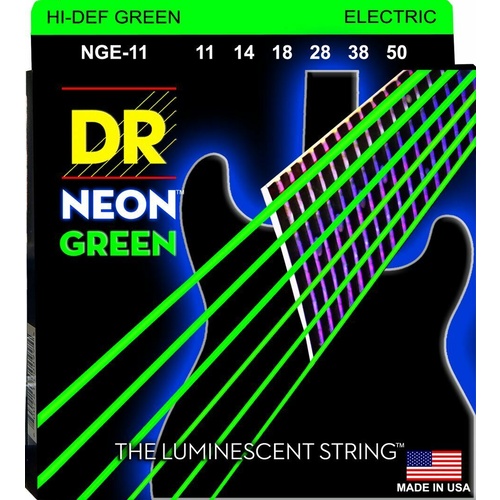 DR Strings NEON Hi-Def Green Super Heavy Electric Guitar Strings 11 - 50 NGE-11