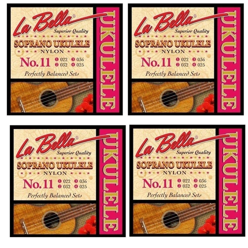 La Bella 11 Soprano Ukulele Strings Clear Nylon  LaBella - 4 SETS