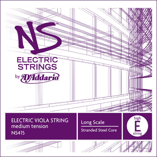 D'Addario NS Electric Viola Single High E String, Long Scale, Medium Tension