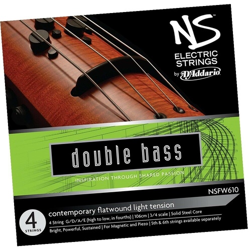 NSFW610 - D'Addario NS Electric Contemporary Bass String Set, 3/4 Scale, Medium 