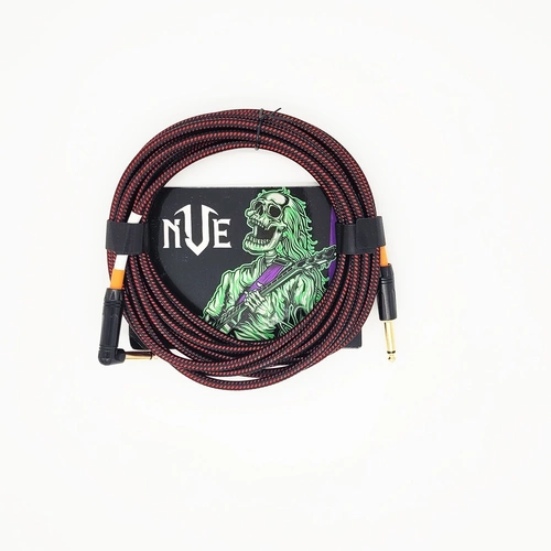 NVE Guitars Instrument Cable gold plated Plugs 10ft - 3m Straight to Angle - Red