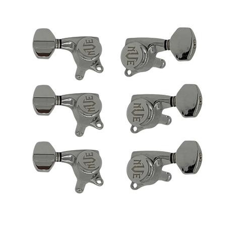 NVE Guitars Locking Tuners  3 + 3 - Chrome - set of 6 Machine Heads