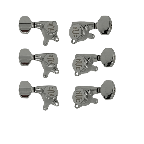 NVE Guitars Locking Tuners  3 + 3 - Chrome - set of 6 Machine Heads