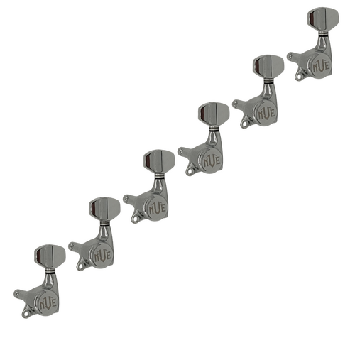 NVE Guitars Locking Tuners  6 in Line - Chrome - Left Hand - Reverse Headstock