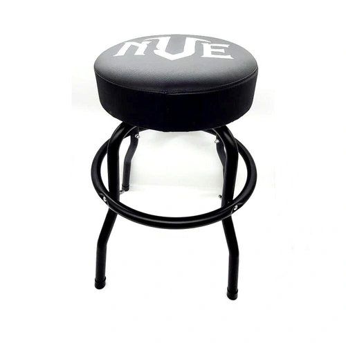 NVE Branded Bar / Guitar Stool - Black with Black Padded Top 