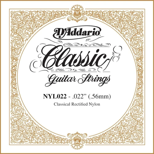 D'Addario NYL022 Rectified Nylon Classical Guitar Single String ,.022
