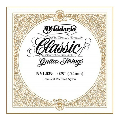 D'Addario NYL029 Rectified Nylon Classical Guitar Single String ,.029