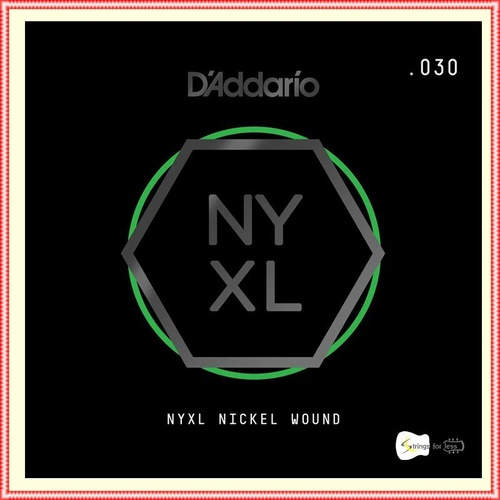 D'Addario NYXL Nickel Wound Electric Guitar Single String, .030