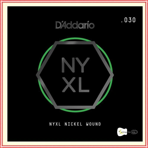D'Addario NYXL Nickel Wound Electric Guitar Single String, .030