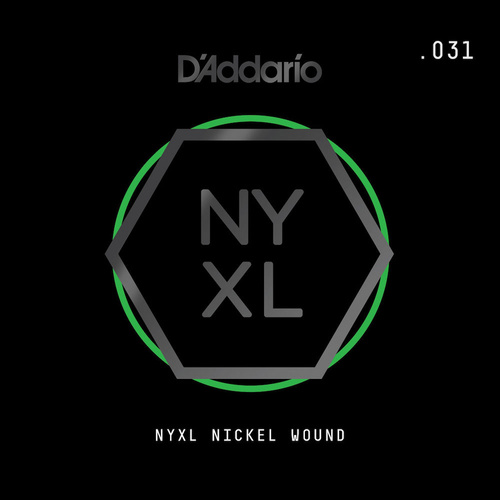 D'Addario NYNW031 NYXL Nickel Wound Electric Guitar Single String, .031