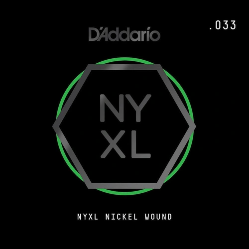 D'Addario NYNW033 NYXL Nickel Wound Electric Guitar Single String, .033