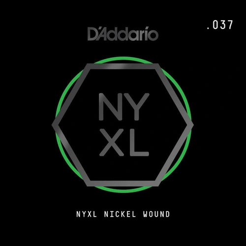 D'Addario NYNW037 NYXL Nickel Wound Electric Guitar Single String, .037