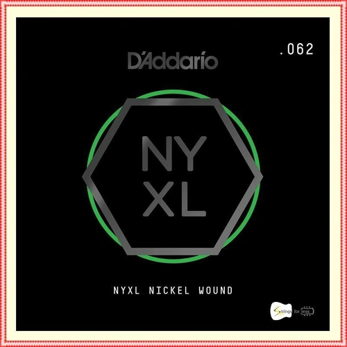 D'Addario NYXL Nickel Wound Electric Guitar Single String, .062