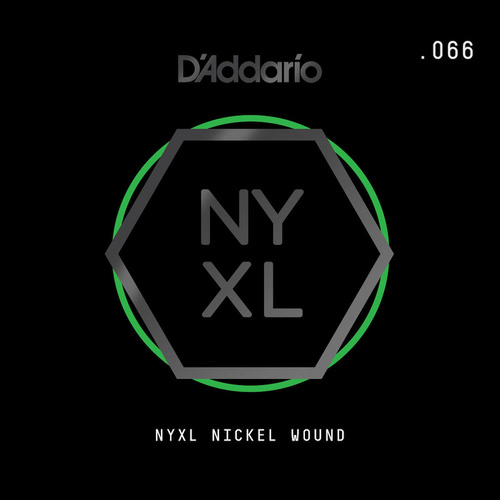 D'Addario NYNW066 NYXL Nickel Wound Electric Guitar Single String, .066