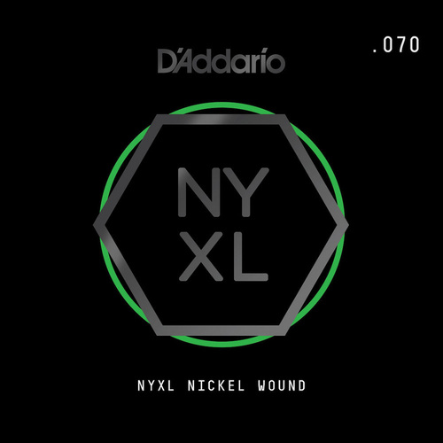 D'Addario NYNW070 NYXL Nickel Wound Electric Guitar Single String, .070