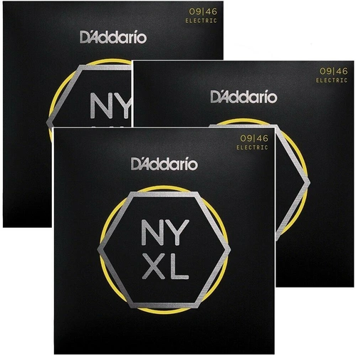 D'Addario 3 sets NYXL Nickel Wound Hybrid Light Guitar Strings  9 - 46 