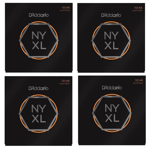 D'Addario 4 SETS NYXL Nickel Wound Regular  Electric Guitar Strings 10 - 46
