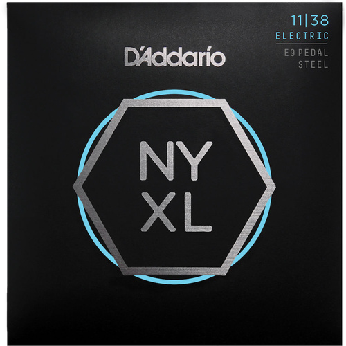 D'Addario NYXL1138PS Nickel Wound E9 Pedal Steel Guitar Strings, Regular Light, 11-38