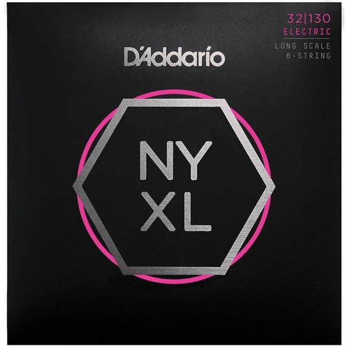 D'Addario NYXL32130 Nickel Wound Bass Guitar Strings, Regular Light 6-String, 32-130, Long Scale