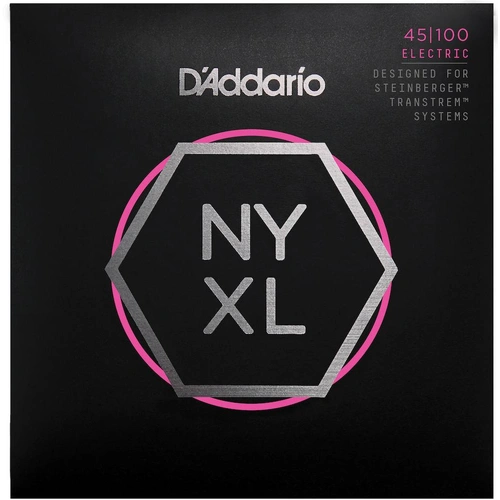 D'Addario NYXLS45100 Nickel Wound Bass Guitar Strings, Regular Light, 45-100, Double Ball End, Long Scale