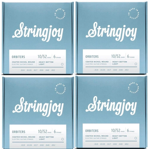 Stringjoy Orbiters | (10-52) Coated Nickel Wound Electric Guitar Strings 4 Sets